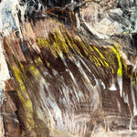 Close up of Volborthite inclusions in Petrified Wood from Turkey