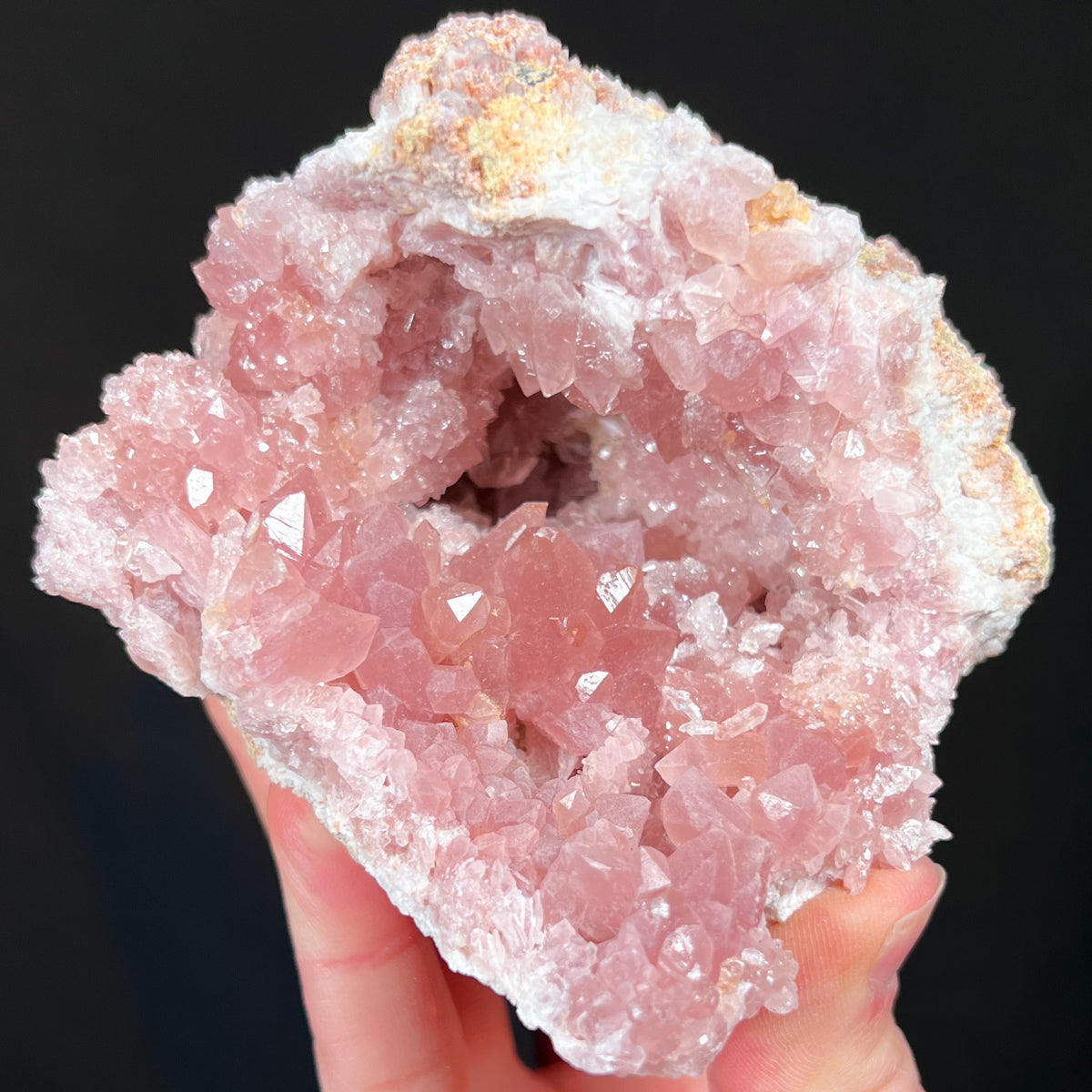 Pink Amethyst Crystals Inside a Geode