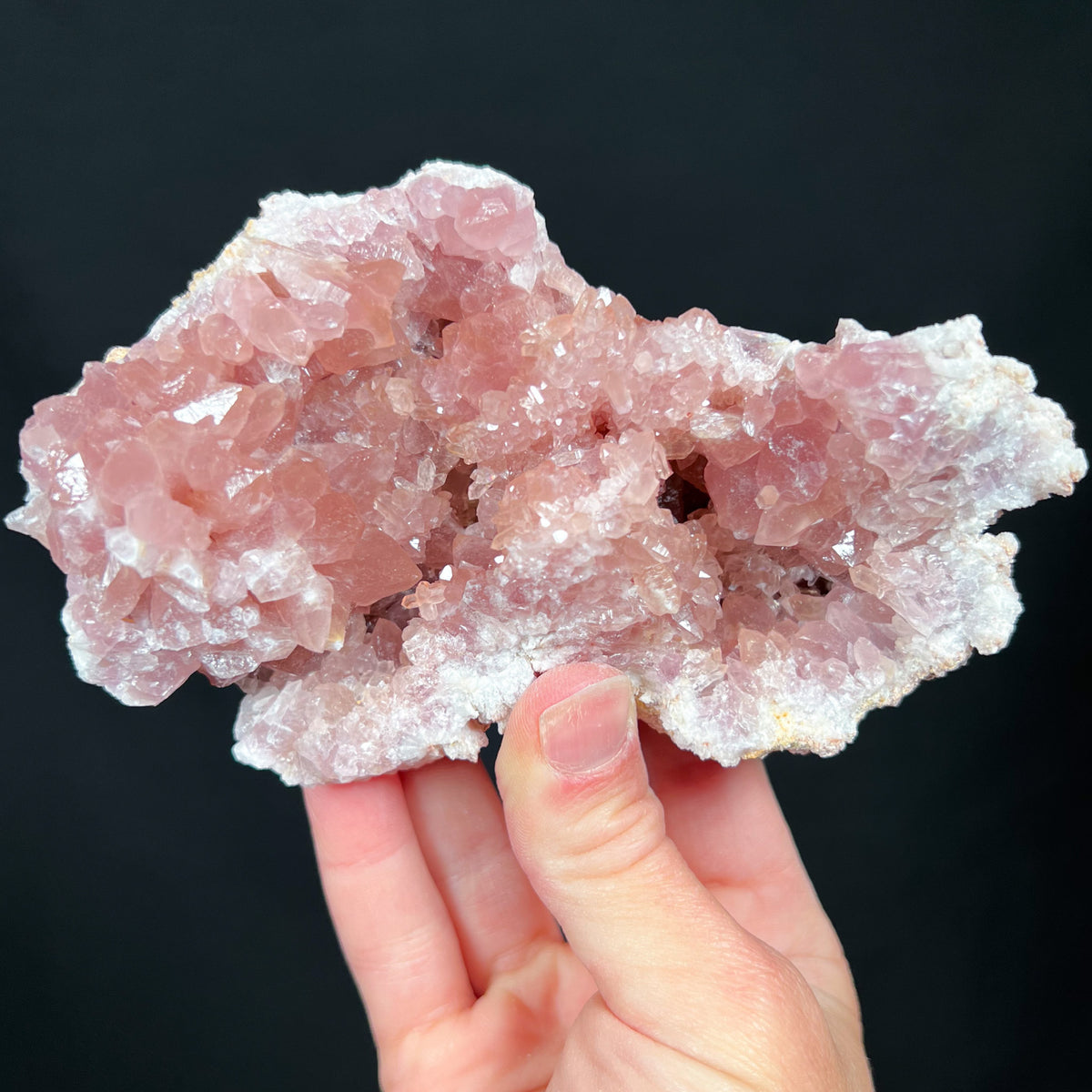 Pink Amethyst Crystals Inside a Geode from Argentina