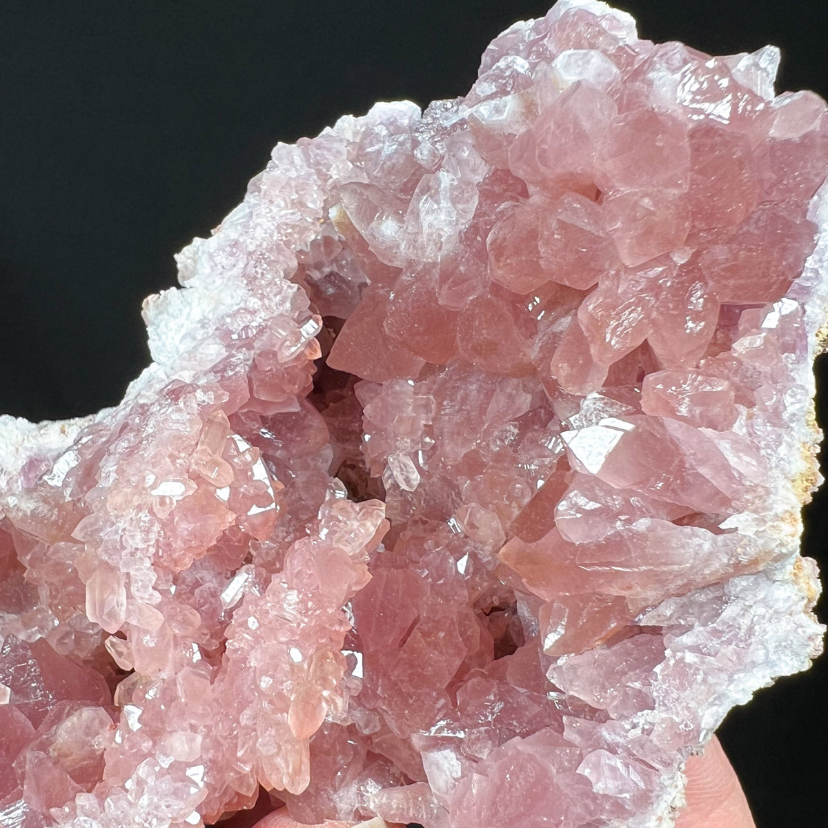 Pink Amethyst Crystals Inside a Geode