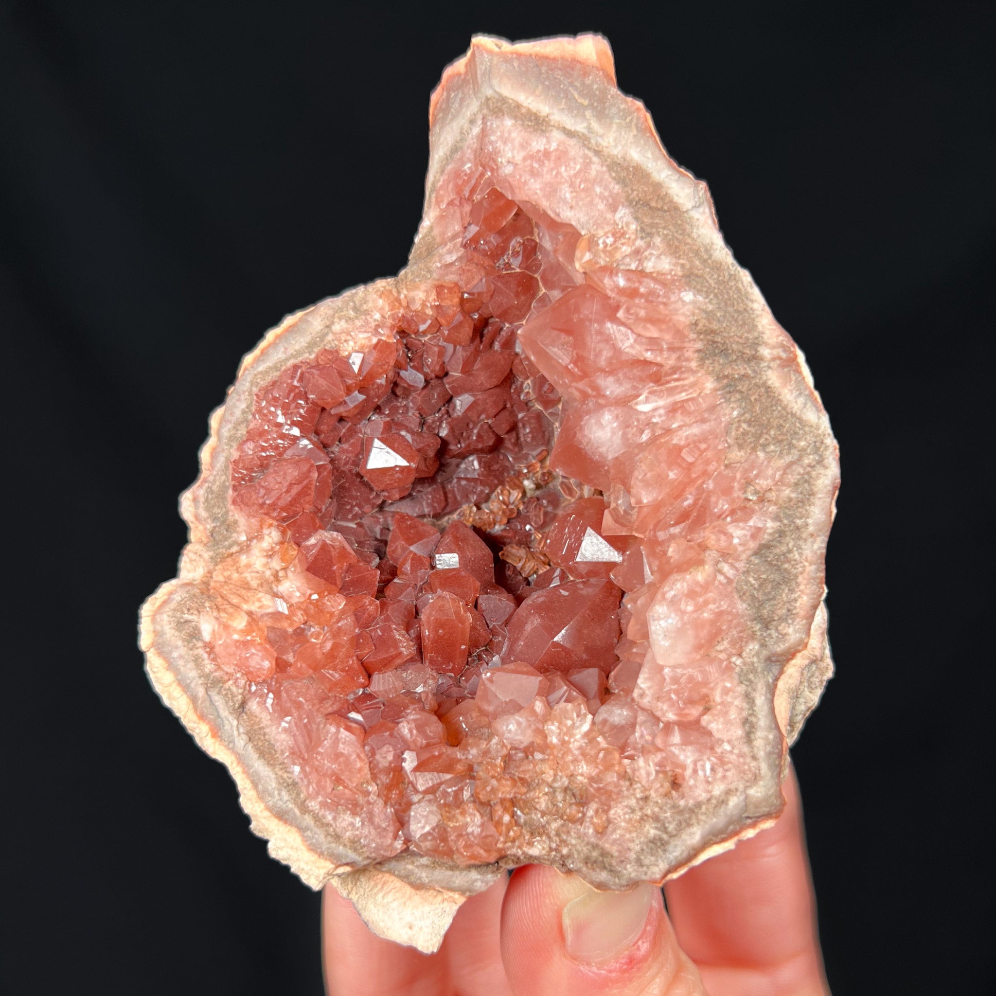 Pink Amethyst Iron Included Geode from Argentina
