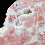 Close up of Quartz Crystal pockets inside pink Agate from Mexico