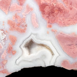 Close up of white Drusy Quartz crystals with Agate banding from Chihuahua, Mexico