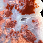 Close up of Pink and White Agate and Quartz banding from Chihuahua, Mexico
