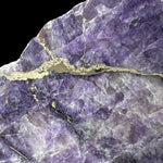 Pyrite vein in Purple Fluorite Stone Slice from Spain