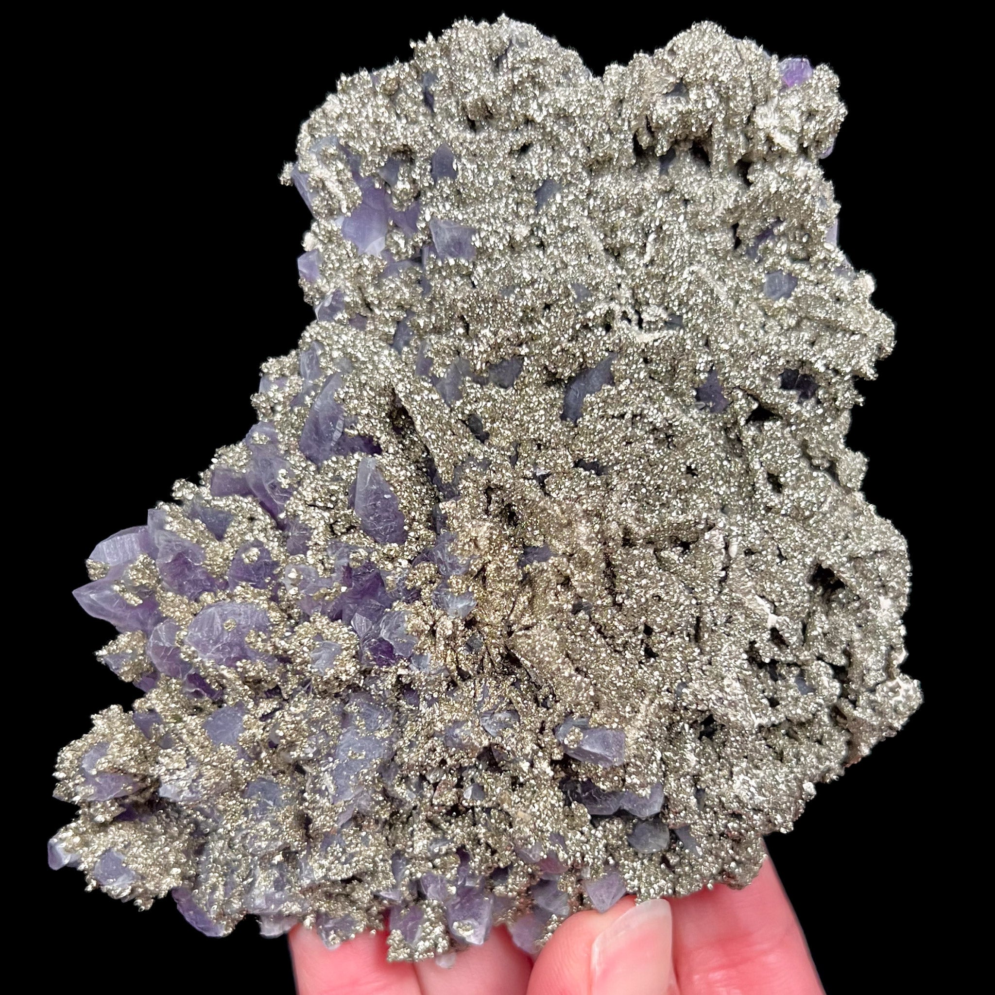 Amethyst with Pyrite from Chala Mine, Bulgaria