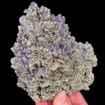 Large specimen of Amethyst crystals naturally coated by Pyrite crystals