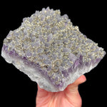 Amethyst Crystals with Pyrite Minerals on Top