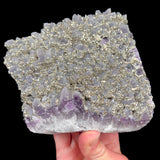 Pyrite coating on Amethyst