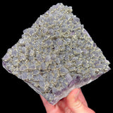 Large Pyrite on Top of Amethyst Mineral Specimen from Bulgaria