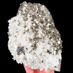 Pyrite with Quartz and Sphalerite mineral specimen from Huanzala Mine, Peru
