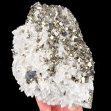 Pyrite with Quartz and Sphalerite mineral specimen from Huanzala Mine, Peru