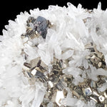 Close up of a Sphalerite crystal mixed with Quartz and Pyrite