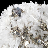 Close up of a Sphalerite crystal mixed with Quartz and Pyrite
