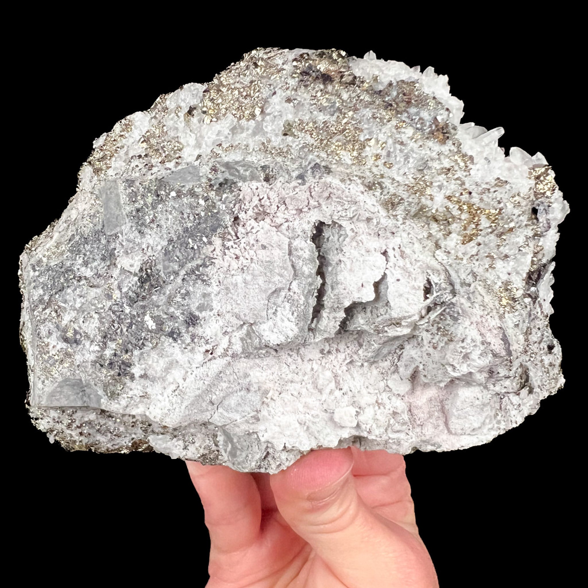 Reverse side of Quartz and Pyrite specimen from Peru