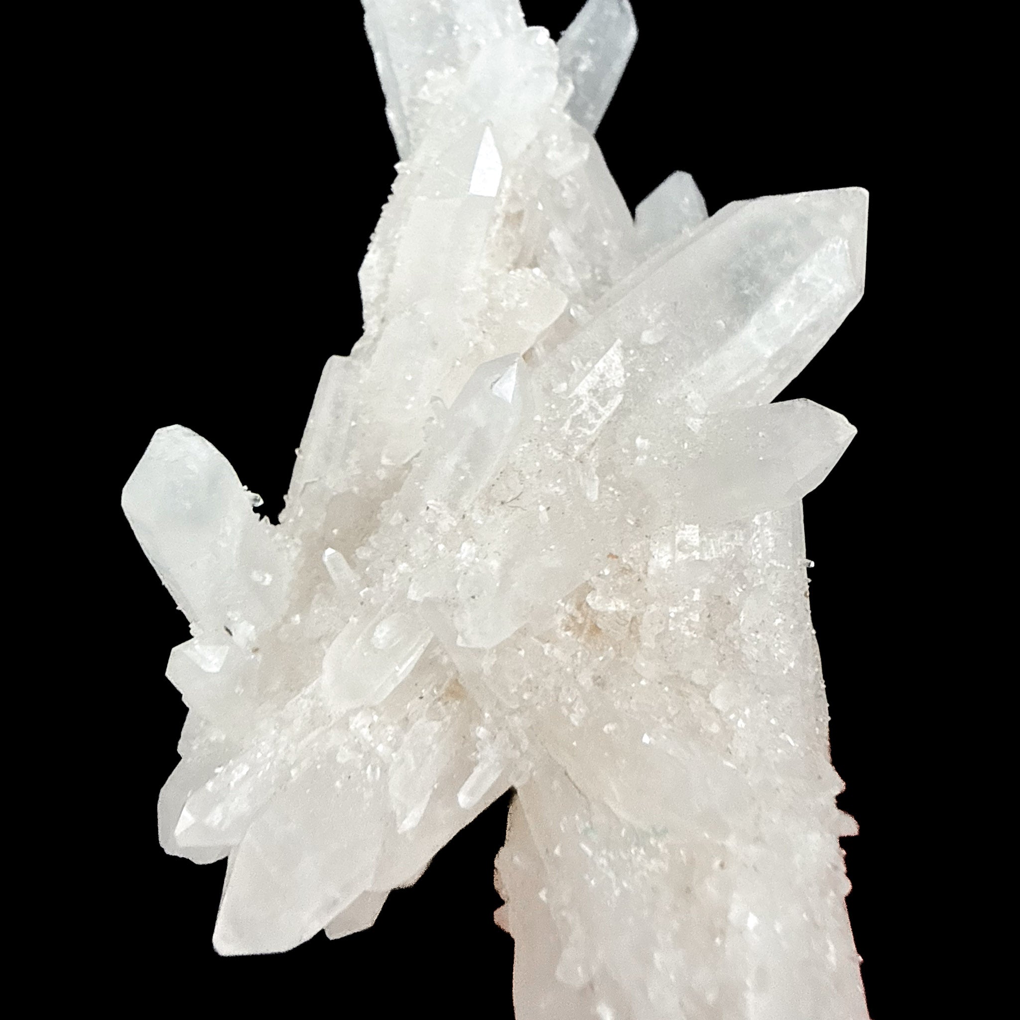 Close up of tiny double terminated quartz crystals