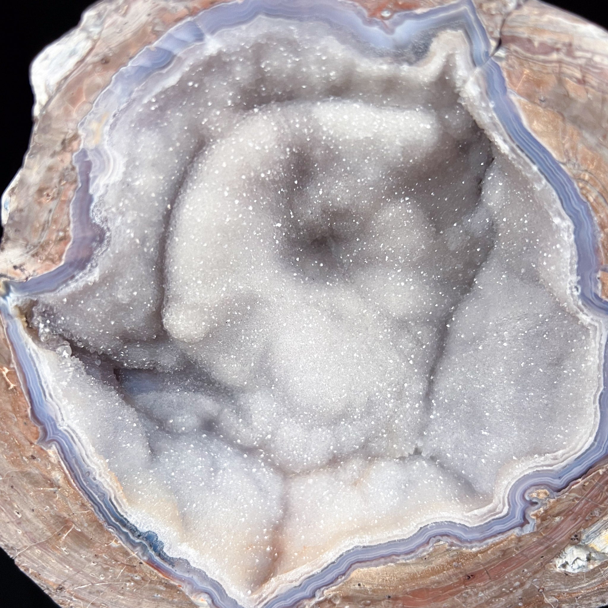 Drusy Quartz and Chalcedony Geode from Dugway, Utah