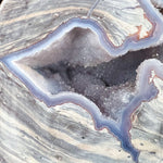 Drusy Quartz and and Chalcedony Crystals Inside a Dugway Geode