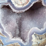Close Up of Drusy Quartz Crystals and Chalcedony and Agate Banding