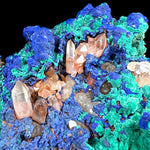 Clear Quartz Crystals surrounded by Azurite and Malachite crystals