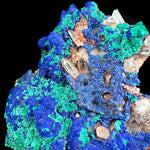 Azurite with Malachite and Quartz