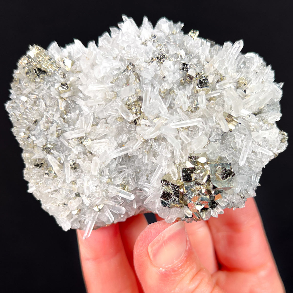 Pyrite with Quartz Mineral Specimen from Peru