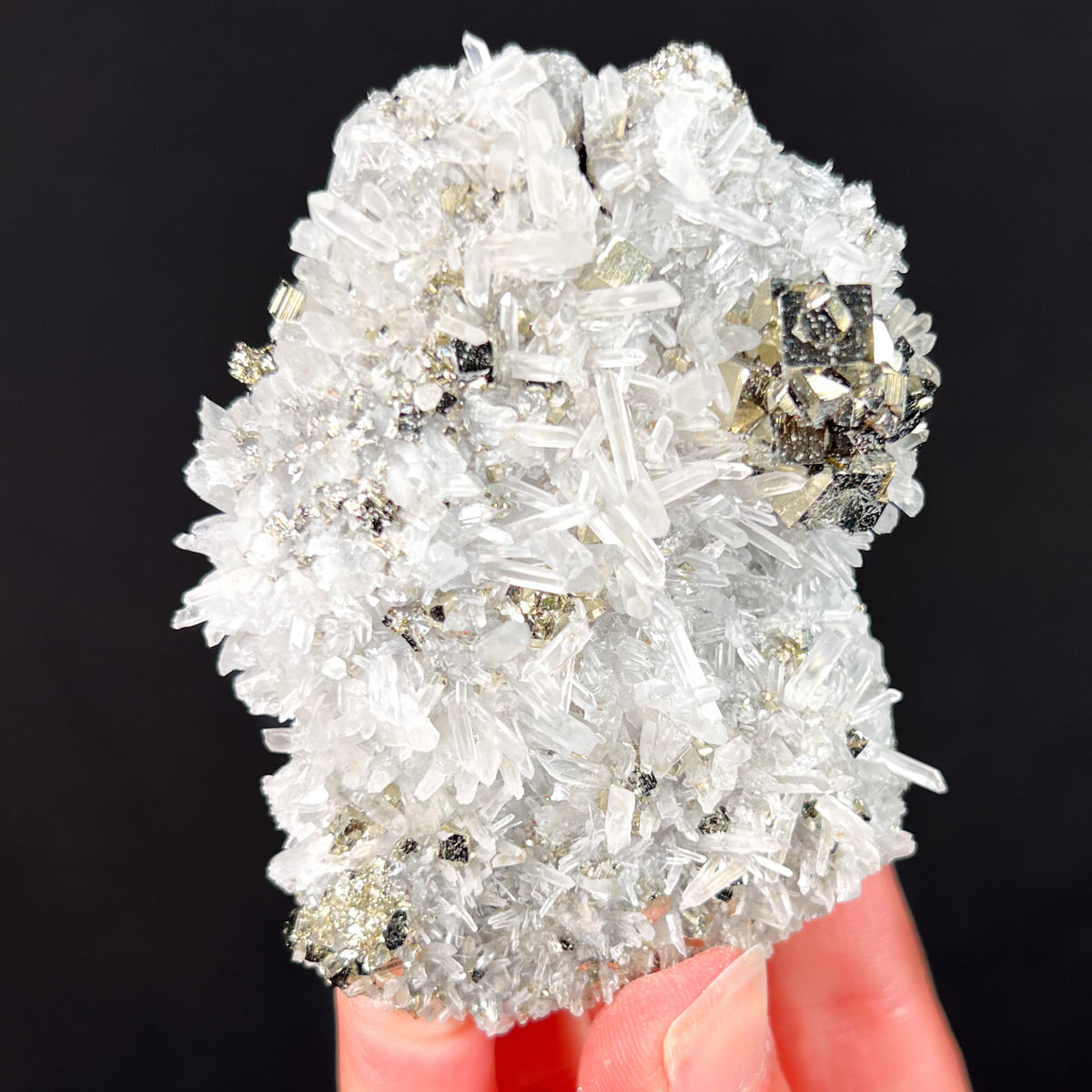 Pyrite with Quartz Crystals from Peru