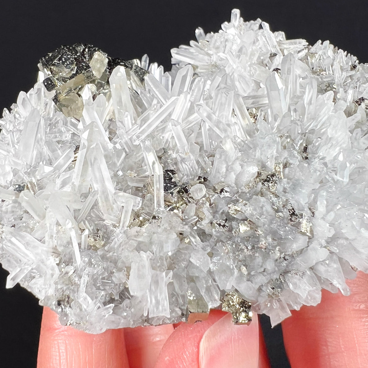 Needle Point Quartz Crystals with Pyrite