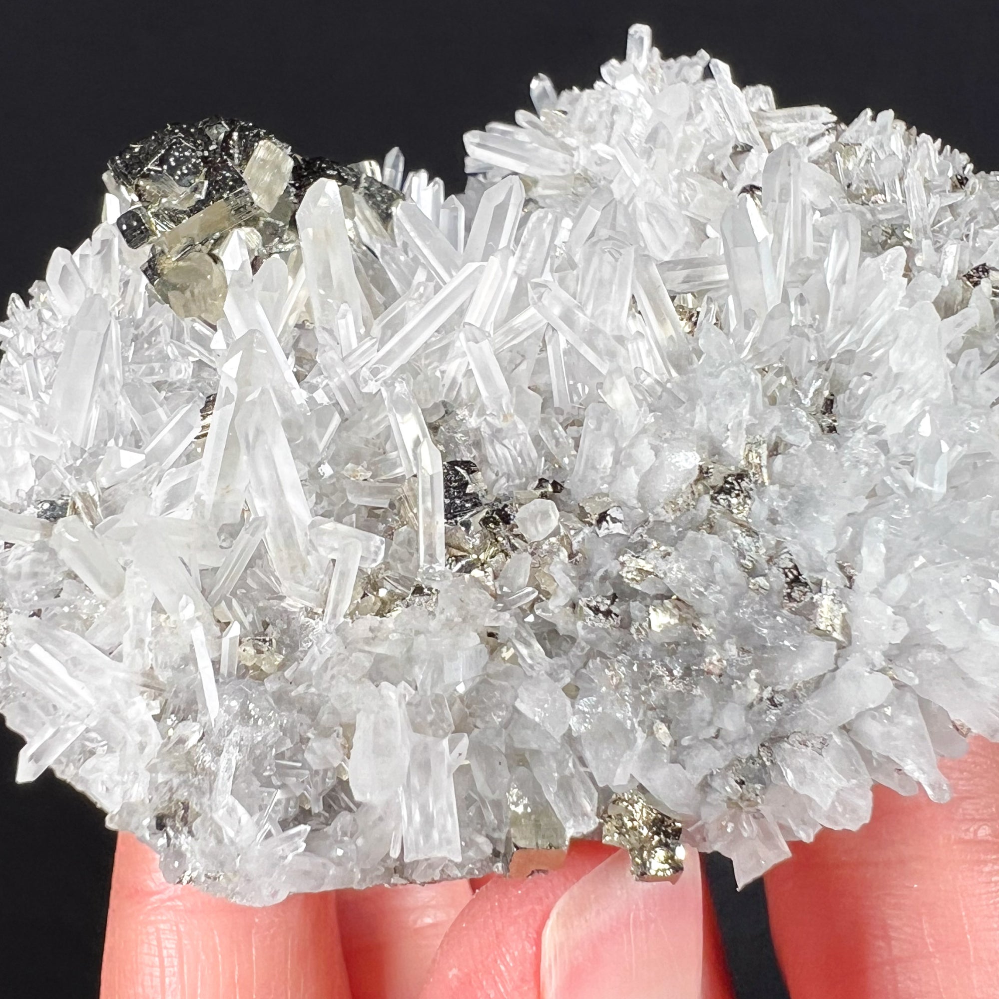 Pyrite with Quartz Crystals from Peru