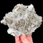 Pyrite and Quartz crystal specimen from Huaron Mining District, Peru