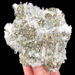 Pyrite cubes with sharp clear Quartz crystals from Peru