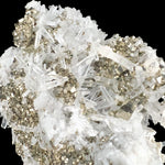 Close-up of Quartz and Pyrite crystals from Huaron Mine, Pasco Province, Peru