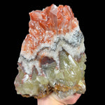 Red, white and green Calcite with Aragonite specimen from Mexico