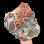 Large raw Calcite specimen from Mexico with red and green color banding