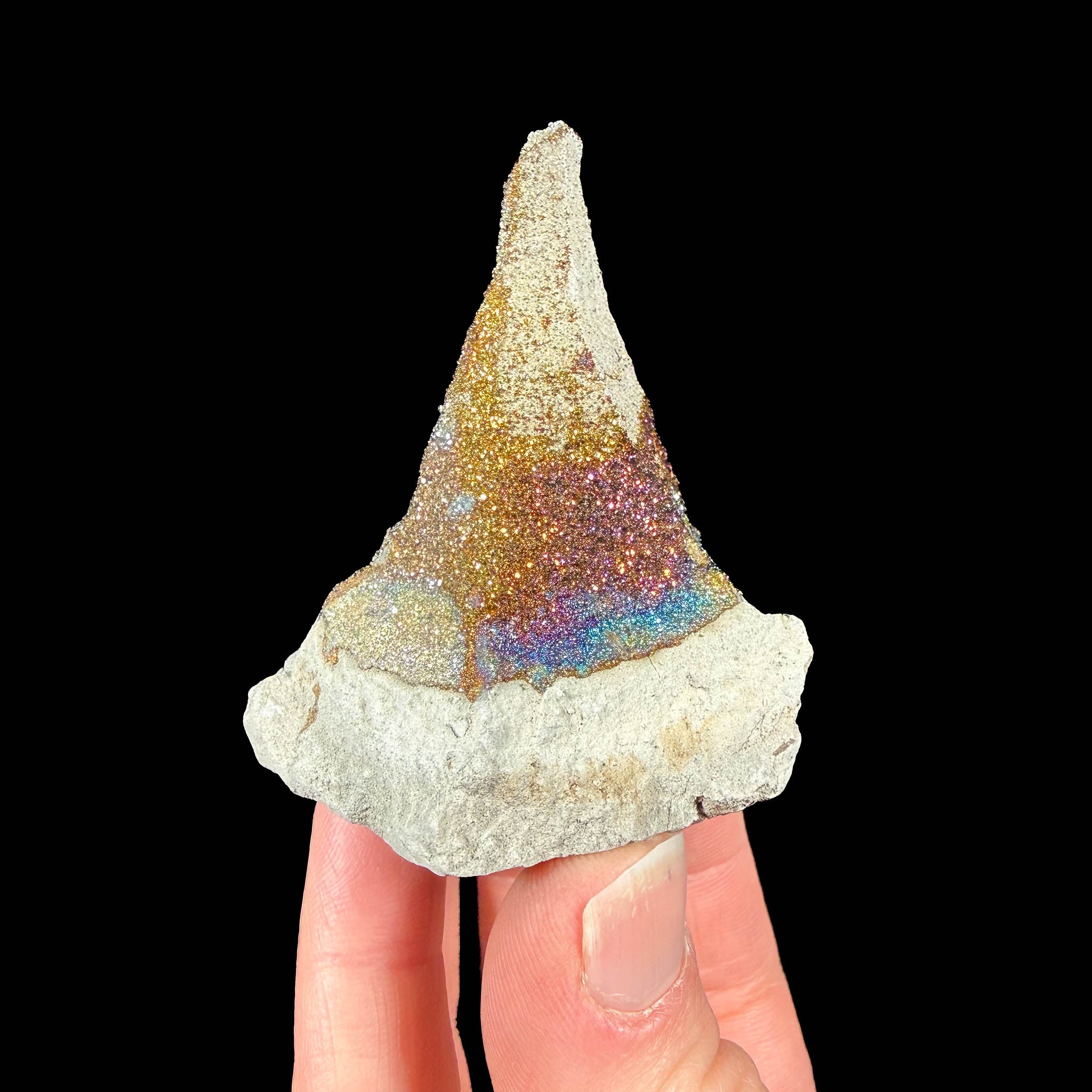 Colorful pyrite crystals from Russia