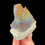 Side view rainbow pyrite concretion