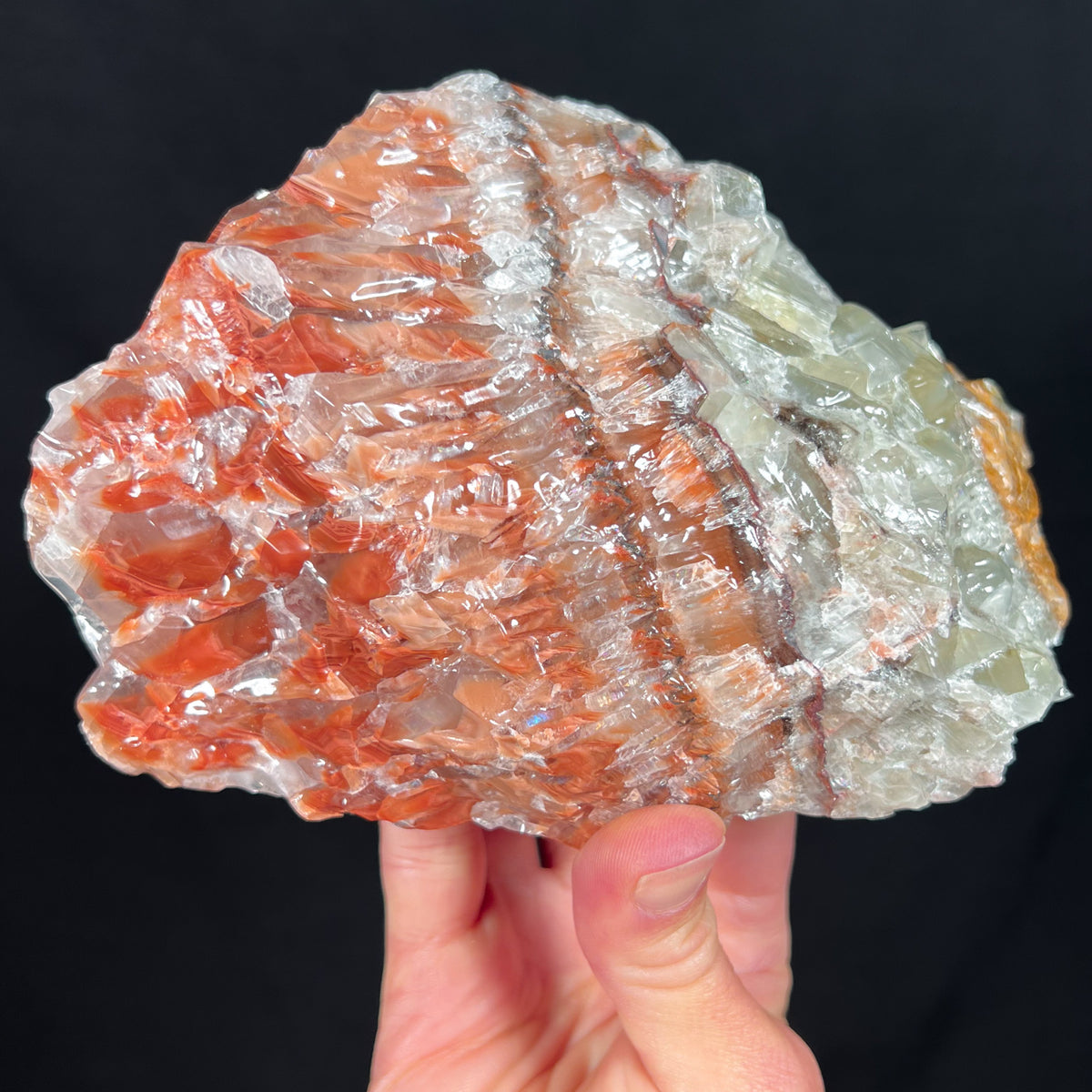 Rainbow Calcite with Red and Green