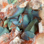 Close up of Iridescent Chalcopyrite on Calcite from Moldova