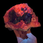 Rainbow Calcite with Chalcopyrite from Moldova displaying UV fluorescence