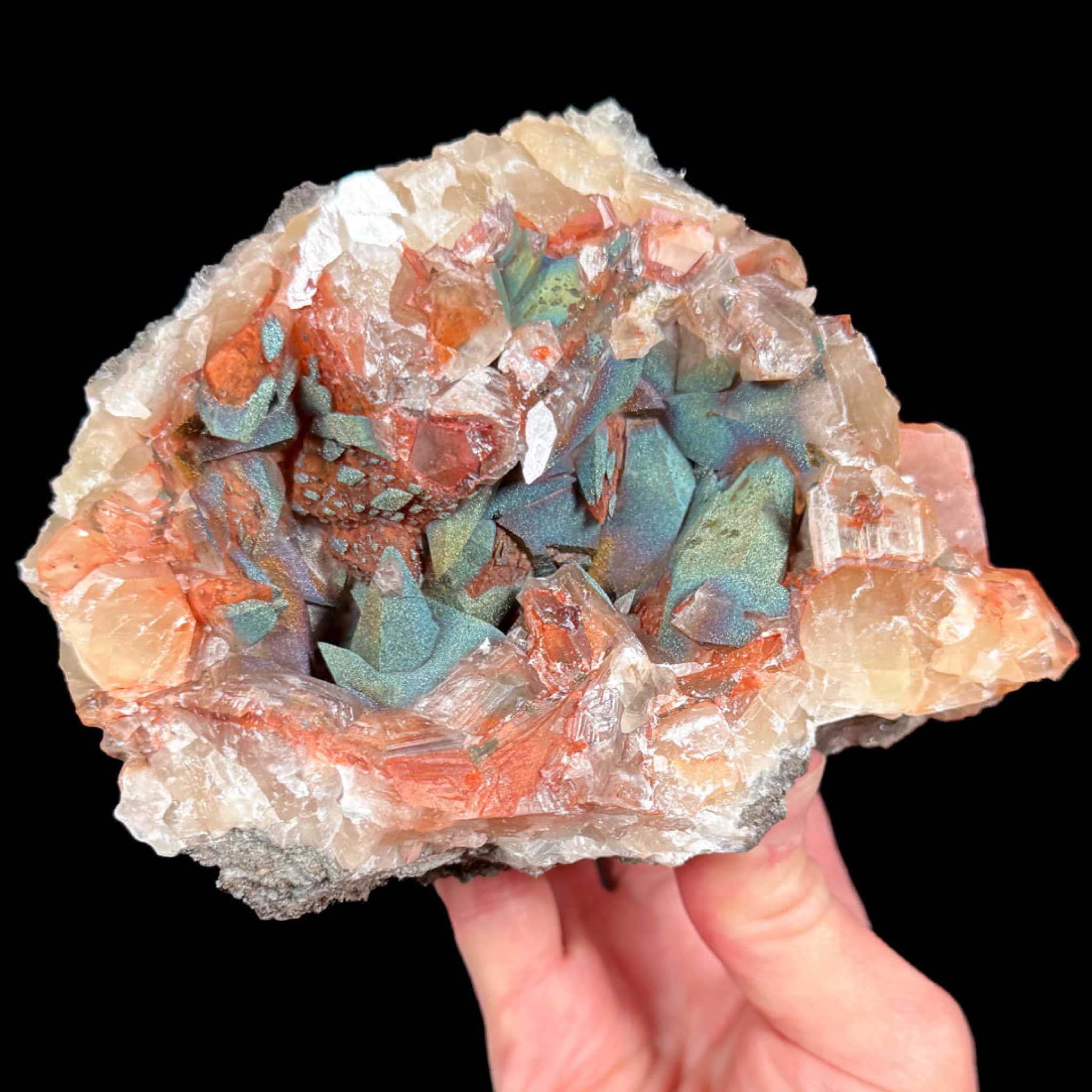 Calcite with Chalcopyrite Geode from Moldova