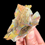 Iridescent Chalcopyrite with Calcite crystals from Moldova