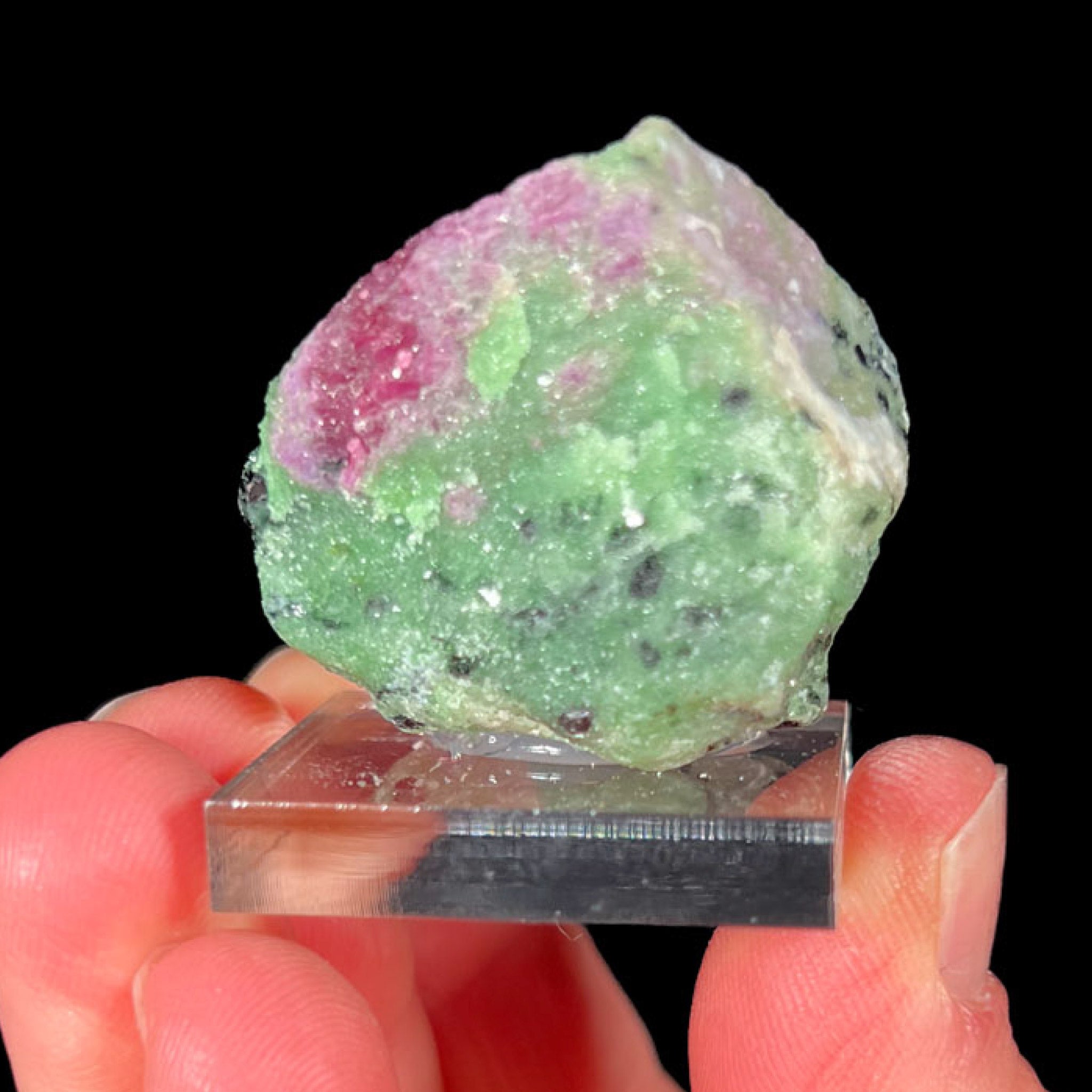Side View of Ruby and Zoisite Raw Specimen