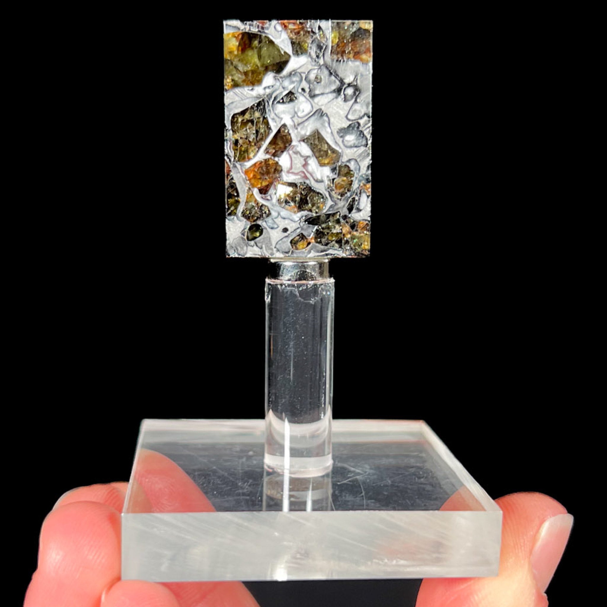 Seymchan Pallasite Meteorite with Olivine Crystals