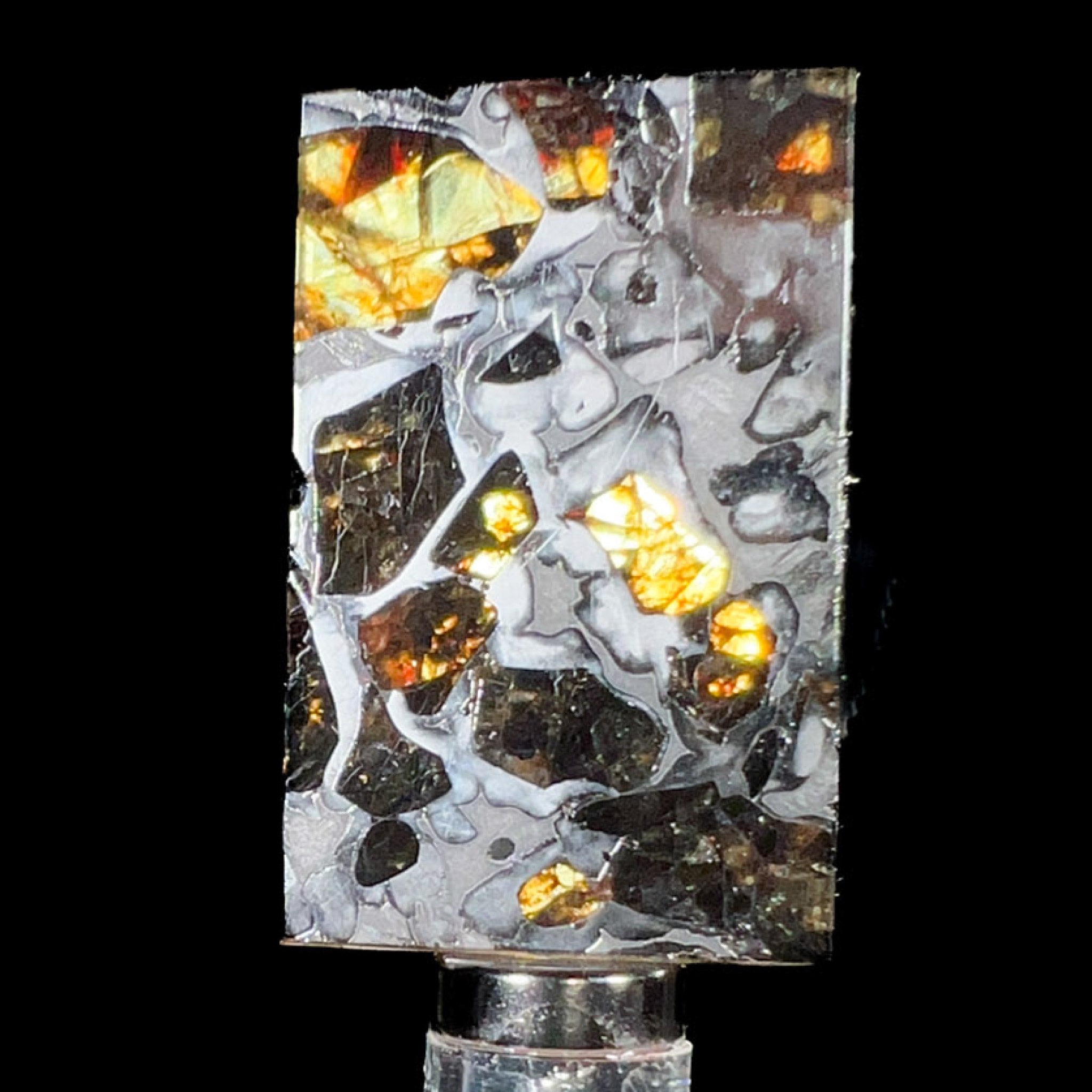 Seymchan Pallasite Meteorite Specimen with Peridot Crystals