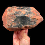 Double terminated Smoky Quartz crystal with iron-coating