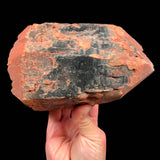 Double terminated Smoky Quartz crystal with iron-coating
