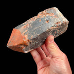 Smoky Quartz crystal with red iron-coating