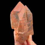 Red iron-coated Smoky Quartz crystal