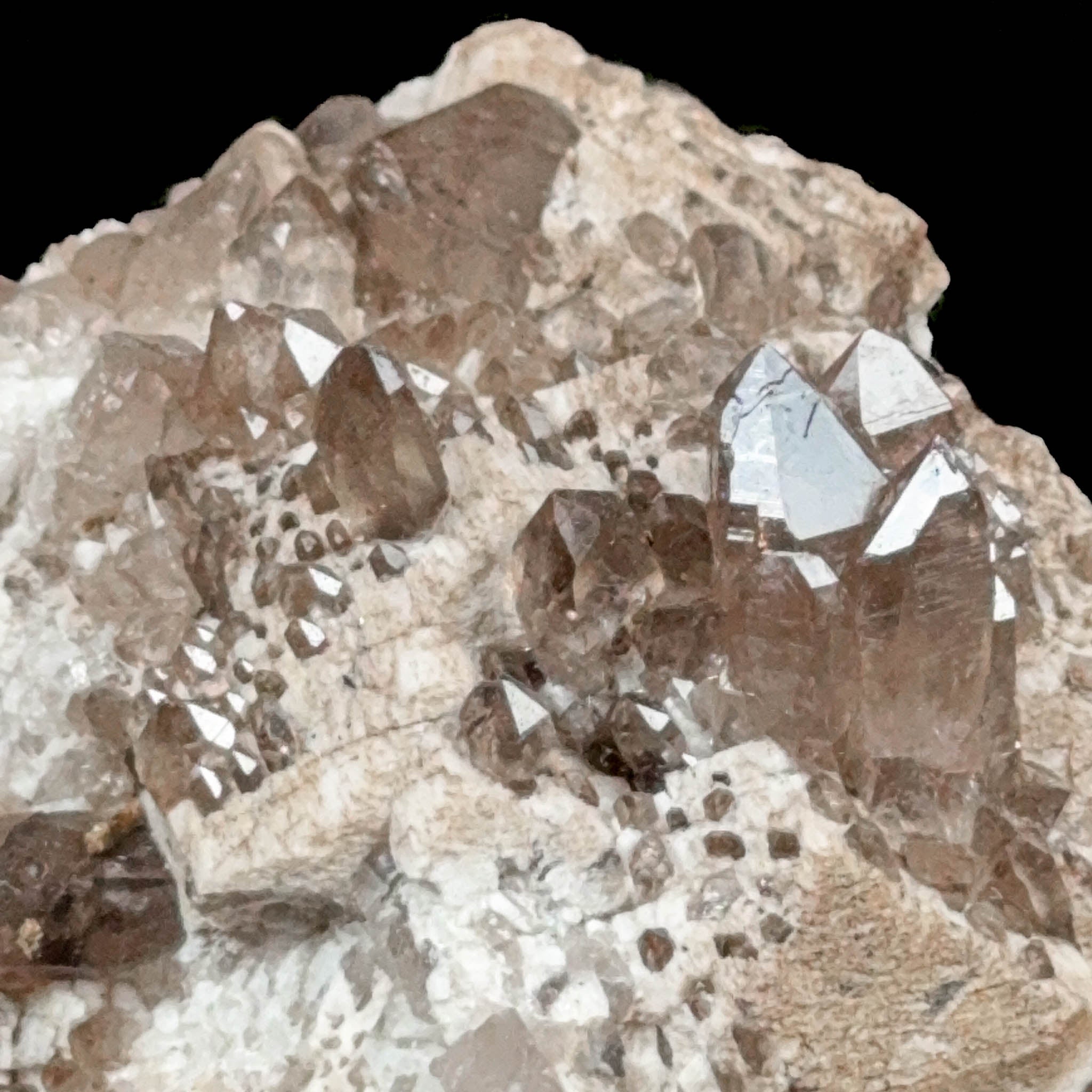 Close up of Smoky Quartz in Microcline
