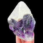 Purple Amethyst Crystal with White Capped Quartz from India